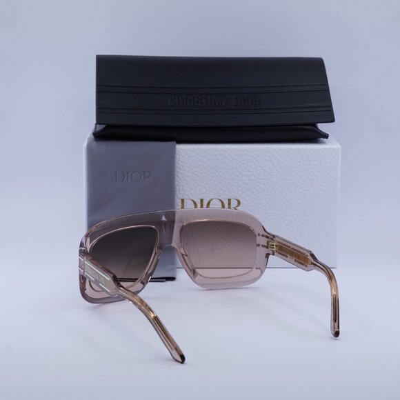 Dior DIORSIGNATURE M1U 40F1 Aviator Sunglasses - Transparent Pink/Roviex - Picture 5 of 10